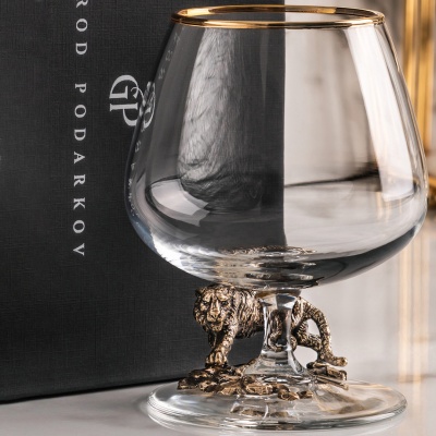 Подарочный бокал для коньяка "Тигр" в подарочной коробке
