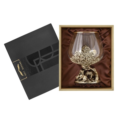 Бокал для коньяка Волки 420 мл в подарочной коробке