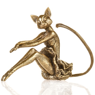 Статуэтка "Кошка"(латунь),  в коробке из дизайнерского картона