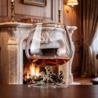 Подарочный бокал для коньяка "Медведи" в подарочной коробке