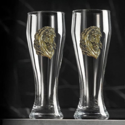 Набор 2 бокала для пива "Лошадь" в картонной коробке