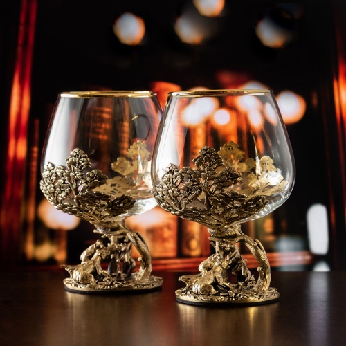 Набор 2 бокала для коньяка "Медведи", в коробке из дизайнерского картона