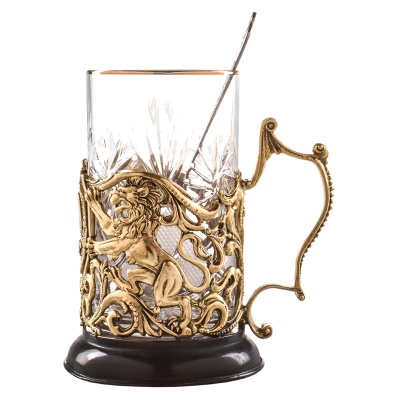 Подстаканник "Гербы" в деревянной шкатулке