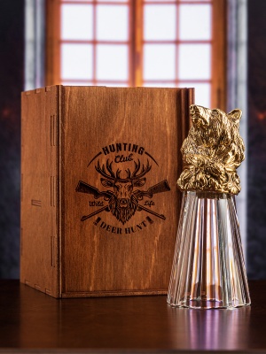 Лафитник-перевертыш Классический "Медведь" в деревянной упаковке (Hanter)