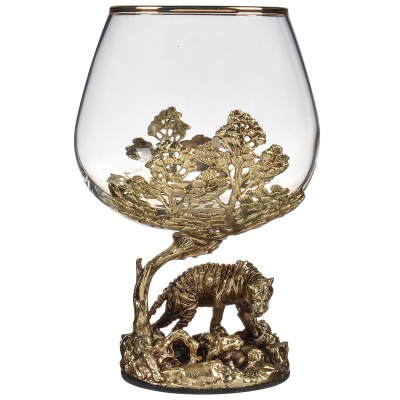 Набор 2 бокала для коньяка "Тигр" и "Лев", в коробке из дизайнерского картона