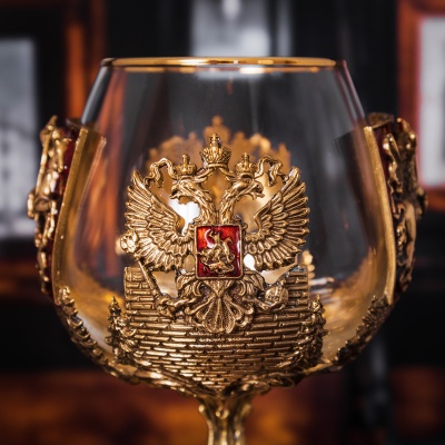 Бокал для коньяка 420 мл Москва Георгий Победоносец в подарочной коробке