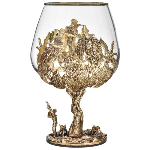 Набор 2 бокала для коньяка "Охота на Уток" и "Охота на Лося", в коробке из дизайнерского картона