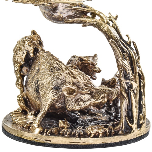 Набор 2 бокала для коньяка "Охота на Вепря" и "Охота на Утку", в шкатулке из массива