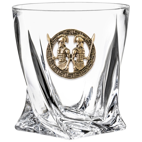 Бокал для виски с накладкой "Близнецы", в коробке из дизайнерского картона