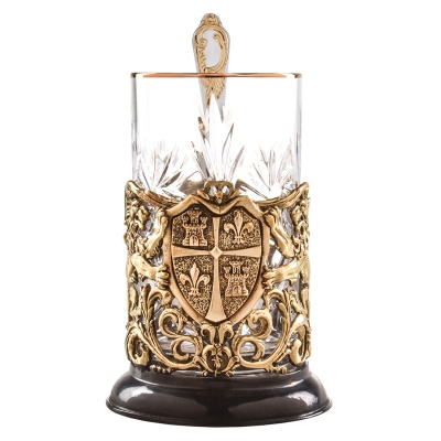 Подстаканник "Гербы" в деревянной шкатулке