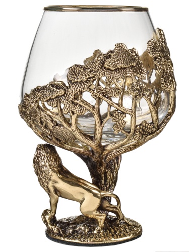 Набор 2 бокала для коньяка(R) "Лев/Львица",в черной подарочной упаковке.