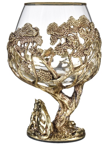 Набор 2 бокала для коньяка(R) "Лев/Львица",в черной подарочной упаковке.