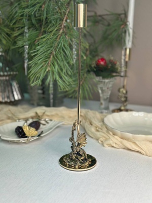 Подсвечник металлический большой Дракон в транспортной коробке