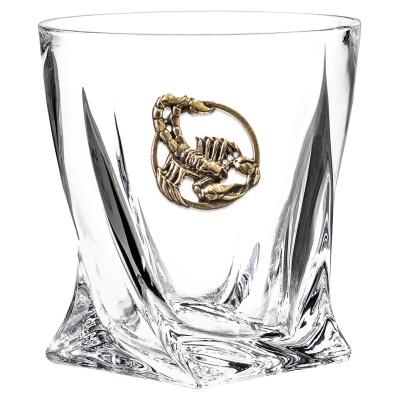 Бокал для виски с накладкой "Скорпион", в коробке из дизайнерского картона