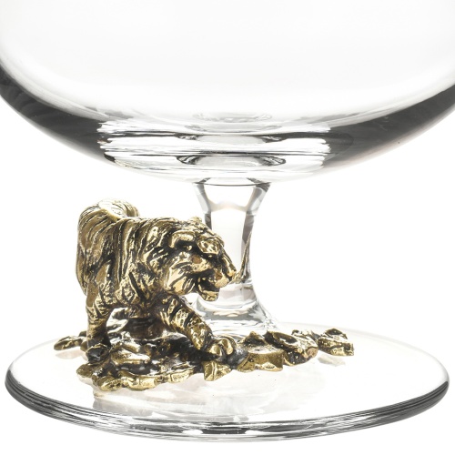 Подарочный набор из 4 бокалов для коньяка "Тигр" в подарочной коробке