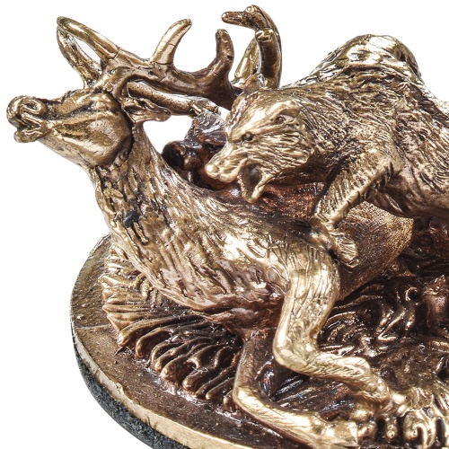 Набор 2 бокала для коньяка "Охота на Оленя" и "Охота на Утку", в шкатулке из массива