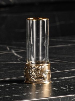 Набор 6 стопок патрон "Змея",  в черной подарочной упаковке(универсальной)