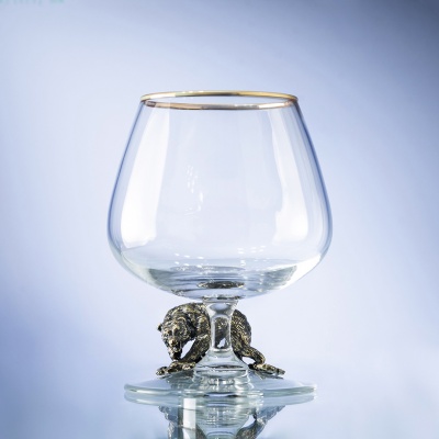 Набор из 2-х бокалов для коньяка "Медведь Гризли" в черной подарочной коробке