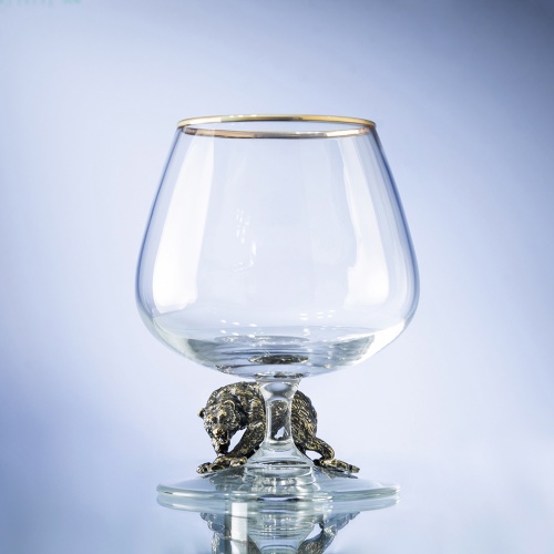 Набор из 2-х бокалов для коньяка "Медведь Гризли" в черной подарочной коробке