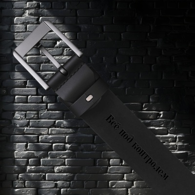 Ремень кожаный с гравировкой "Пояс верности" в подарочной деревянной коробке