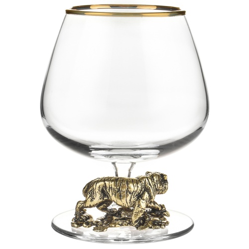 Подарочный набор из 4 бокалов для коньяка "Тигр" в подарочной коробке