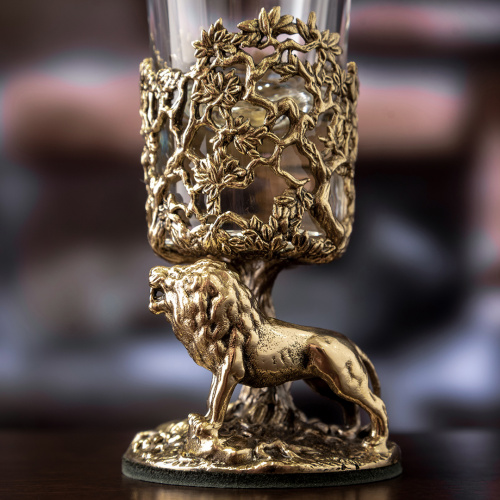 Набор 3 лафитника "Лев", в черной подарочной упаковке.