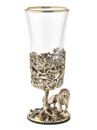 Набор 2 лафитника "Лев", в черной подарочной упаковке.