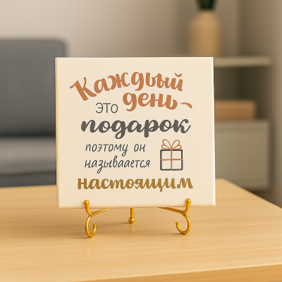 Плитка подарочная "Каждый день - это подарок..." в подарочной коробке