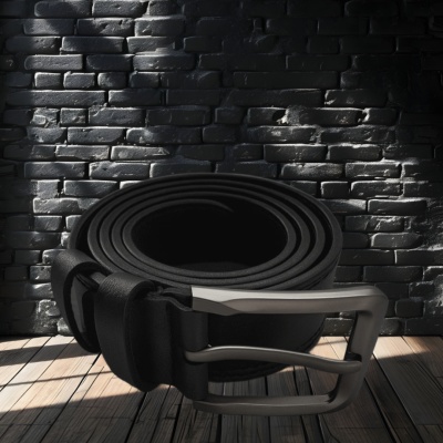 Ремень кожаный с гравировкой "С тобой моё любимое место" в подарочной деревянной коробке