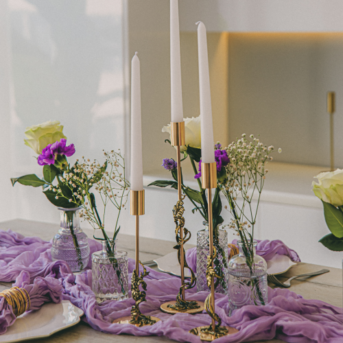 Подарочный набор из 3 подсвечников "Ирис" в подарочной коробке