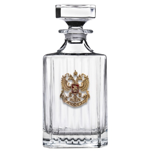 Набор Штоф и 4 бокала для виски "TImeless",накл."Герб,эмаль",камни,мешки,в под.коробке