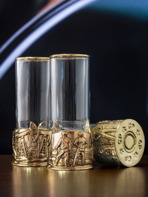 Набор 3 стопки патрон Профессии "Нефтяник", в черной подарочной упаковке