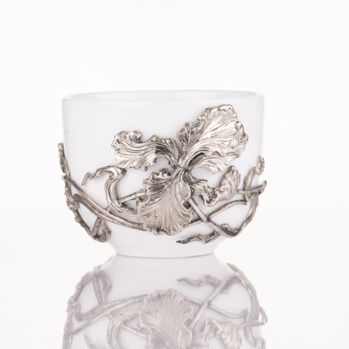 Чайная пара Ирис нейзильбер в черной подарочной коробке