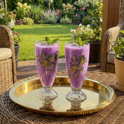 Набор для коктейлей и смузи: 2 бокала с накладками Ирис в черной коробке