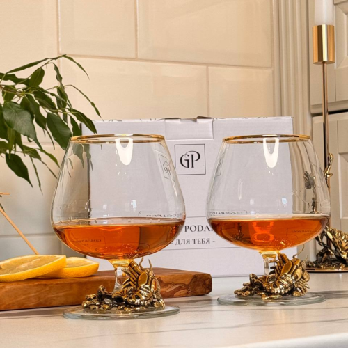 Набор из 2-х бокалов для коньяка "Рак" в картонной коробке
