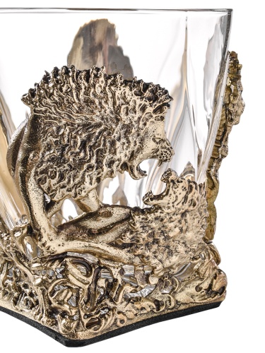 Бокал для ВИСКИ ручная работа Львы в подарочной упаковке