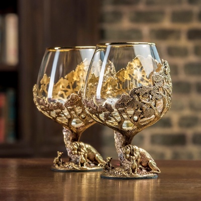 Набор бокалов для коньяка 420 мл "Львица" royal в подарочной коробке