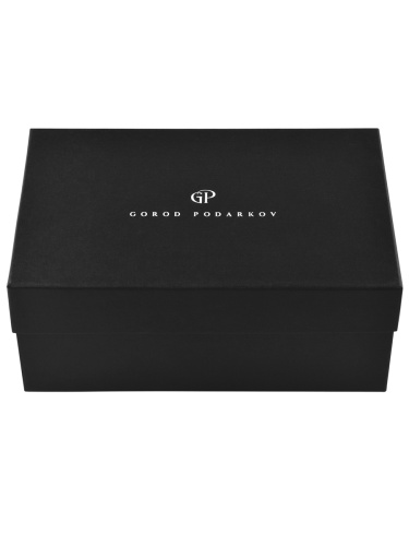 Чайная пара Ирис нейзильбер в черной подарочной коробке