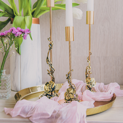 Подарочный подсвечник средний "Орхидея" в транспортной коробке