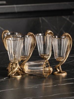 Набор 6 лафитников "Змея", в  черной подарочной уп., ключница