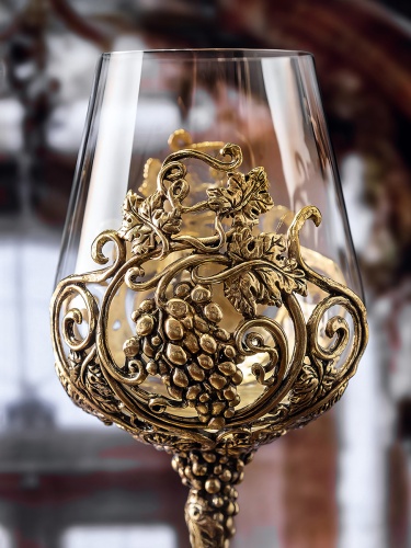 Набор 4 бокала для вина "Лоза Роял",в черной подарочной упаковке.