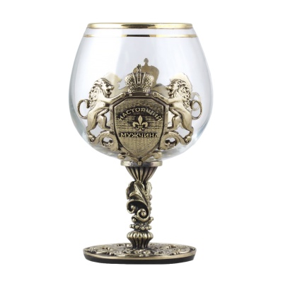 Набор из двух бокалов для коньяка Настоящий мужчина+С юбилеем 60 лет в подарочной коробке