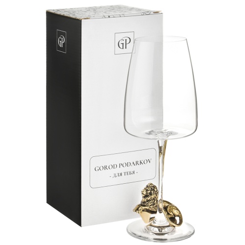 Бокал для вина "Лев ЛОРД"(со статуэткой на ножке) в подарочной упаковке.