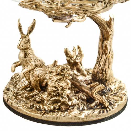 Бокал для коньяка "Заяц" 420 мл в деревянной шкатулке