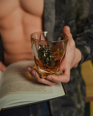 Бокал для виски "Лев и Львица" в картонной коробке