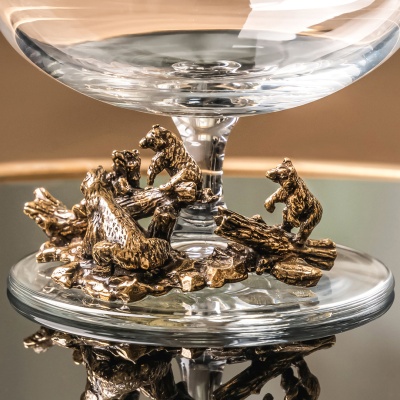 Подарочный бокал для коньяка "Медведи" в подарочной коробке