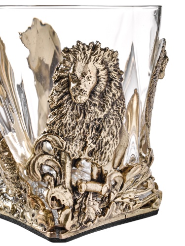 Бокал для ВИСКИ ручная работа Львы в подарочной упаковке