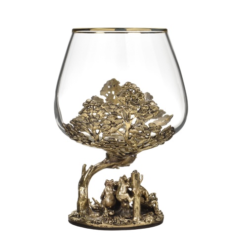 Набор 2 бокала для коньяка "Волки" и "Медведи", в коробке из дизайнерского картона