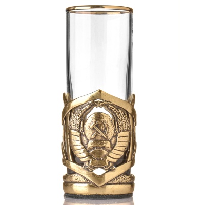 Набор штоф и 6 стопок патрон "Герб СССР", в коробке из дизайнерского картона