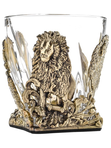 Бокал для ВИСКИ ручная работа Львы в подарочной упаковке